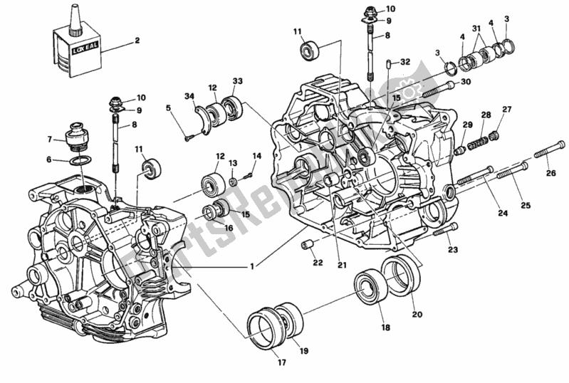 Todas as partes de Cárter Dmm 001275> do Ducati Supersport 750 SS 1995